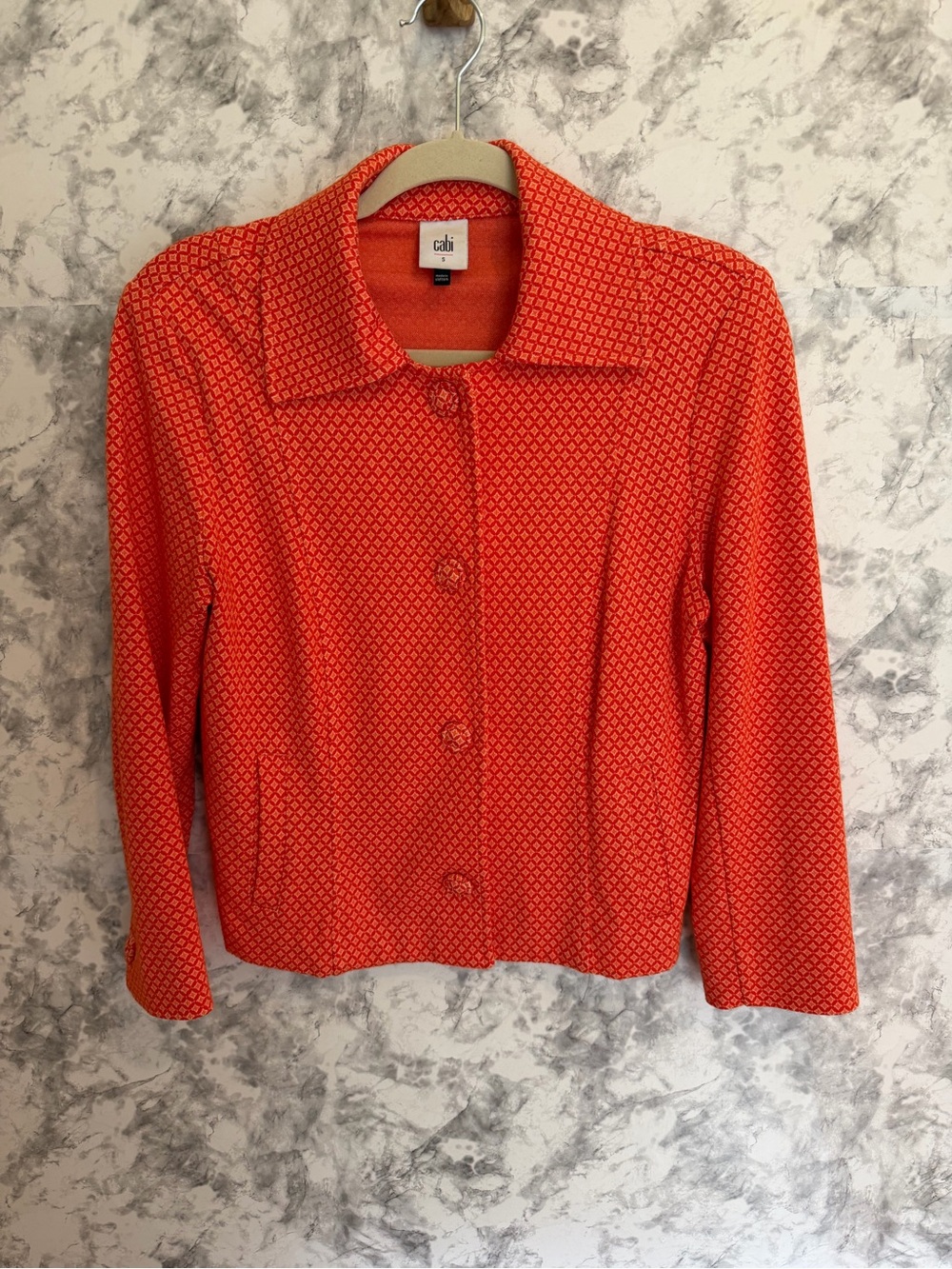 CAbi Orange Patterned  Women's Jacket/Blazer
